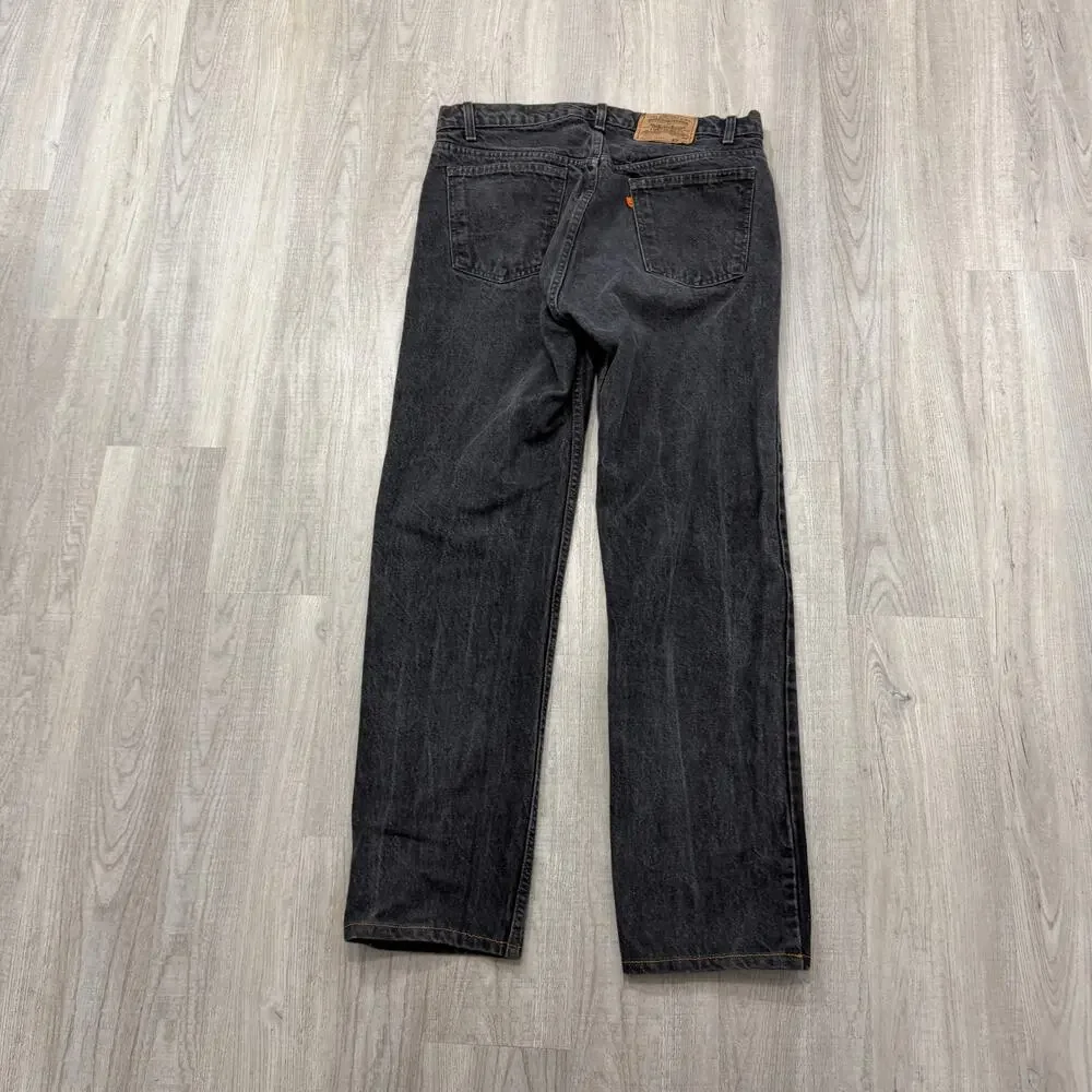 Vintage Levis 505 Jeans Men 38x34 (Fits 38x32) Black Denim 80s USA Made Western